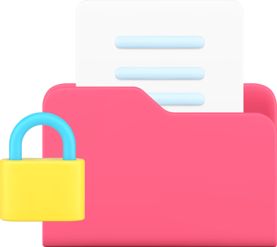 Document data folder archive storage protection business file organizing 3d icon realistic png