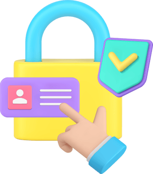 Personal data account protect access cyber security information safety 3d icon realistic png
