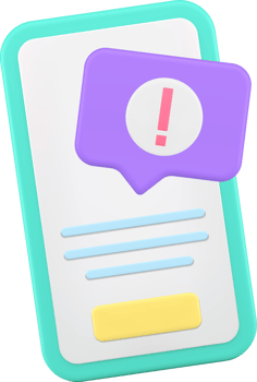 Smartphone error information warning quick tips important notification 3d icon realistic png