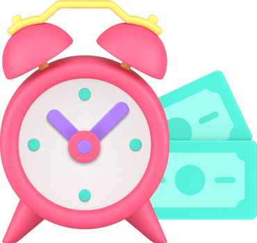 Time is money financial income make banking investment profit savings 3d icon realistic png