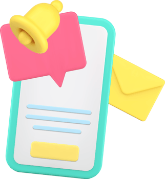Incoming message sound alert quick tips smartphone app 3d icon realistic illustration png