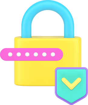 Data protection password identification access information security 3d icon realistic png