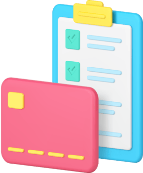 Shopping checklist complete list buying goods purchase card payment 3d icon realistic png