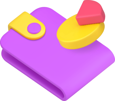 Budget balance planning analyzing financial accounting wallet pie chart 3d icon realistic png