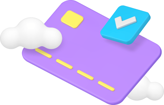 Banking account success e money storage on credit debit card done checkmark 3d icon realistic png