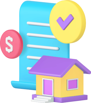 Mortgage banking loan success agreement application form for house buying 3d icon realistic png