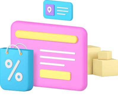 Online shopping sale discount marketplace web browser goods searching 3d icon realistic png