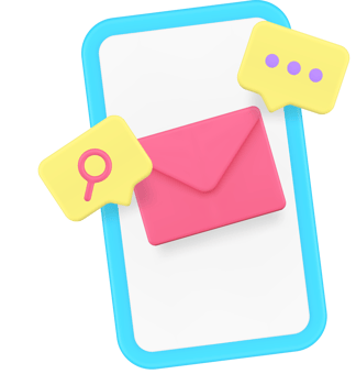 Online chatting smartphone application incoming message new mail search 3d icon realistic png