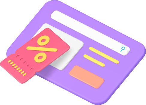 Online shopping sale discount marketplace order browser searching 3d icon realistic png