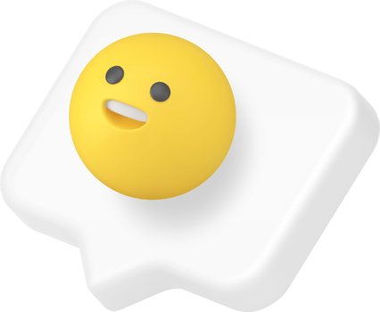 Smiley emoji quick tips positive yellow emoticon in speech bubble 3d icon realistic png
