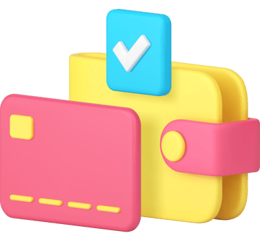 Wallet card success online payment financial balance budget shopping 3d icon realistic png