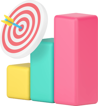 Growth diagram analyzing business goal achievement data increase 3d icon realistic png