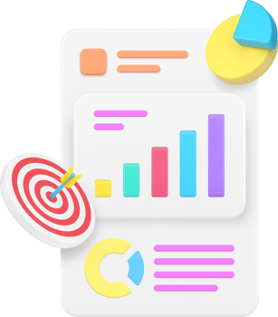 Business growth analyzing efficient management goal achievement workflow 3d icon realistic png