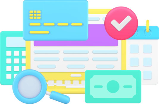 Successful online payment with schedule reminder on laptop with cash money dollar and credit card png