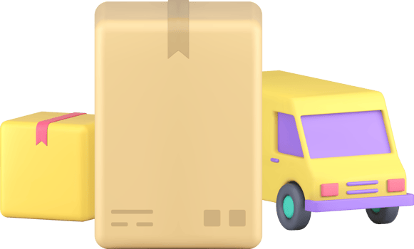 Express freight delivery shipment courier service moving transportation 3d icon png