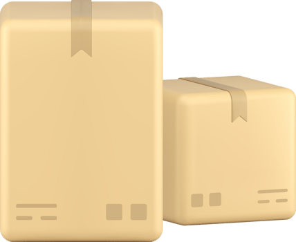 Logistic rectangular sealed cardboard boxes freight transportation and moving 3d icon png
