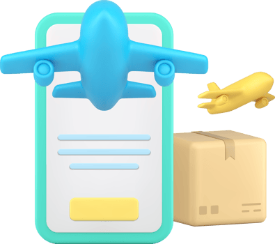 Airplane cargo delivery internet app smartphone GPS navigation service 3d icon png