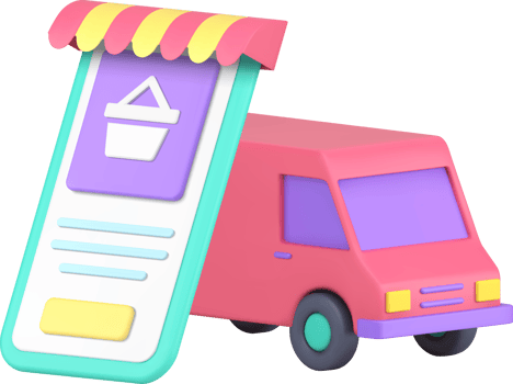 Online shopping goods delivery application cargo order truck transportation 3d icon png