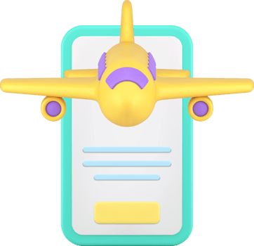 Airplane online check in boarding pass ticket mobile phone application service 3d icon png