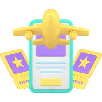 Airplane departure arrival pass tickets check in smartphone application realistic 3d icon png