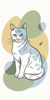 One line art of cat drawing Abstract minimal continuous line wall decor vector