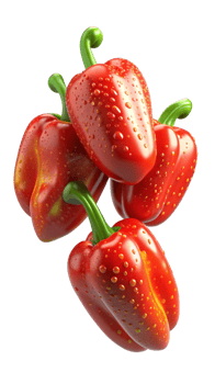 Flying Paprika Pepper 3d Render png