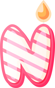 Brithday Candle Alphabet Letter N png