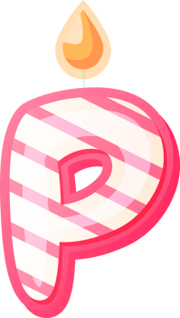 Brithday Candle Alphabet Letter P png