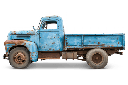a blue truck on transparent background png