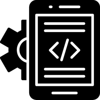Mobile App Developer Glyph Icon Design vector