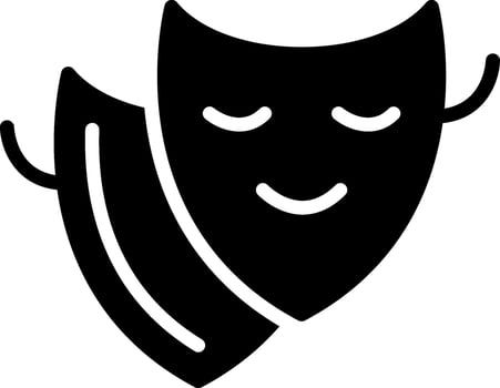 Theatre Mask Glyph Icon Design vector