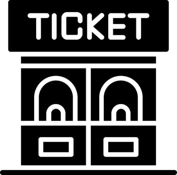Ticket Office Glyph Icon Design vector