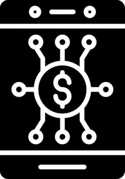 Digital Money Glyph Icon Design vector