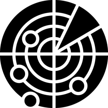Radar Glyph Icon Design vector