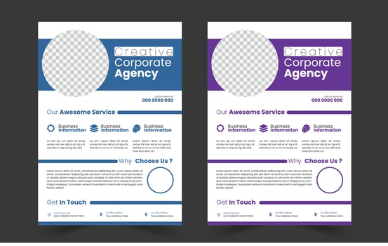 Corporate Innovation A4 Flyer Bundle Featuring Creative Geometric Shapes Elevate Your Brand A4 Business Flyer Collection with Modern Geometry vector