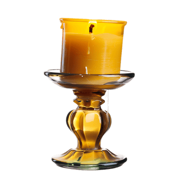 Wax candle in glass holder isolated over transparent background png