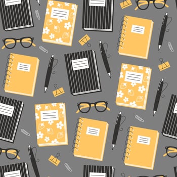 School Days Seamless Pattern with school supplies vector