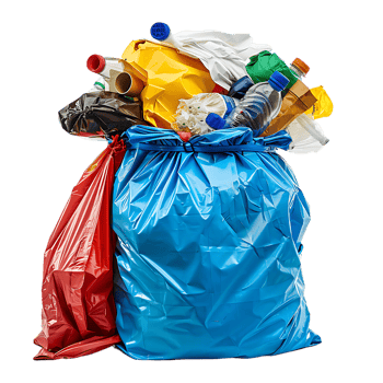 Package for rubbish household supplies for waste throw isolated on transparent background png