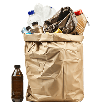 Package for rubbish household supplies for waste throw isolated on transparent background png