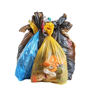 Package for rubbish household supplies for waste throw isolated on transparent background png
