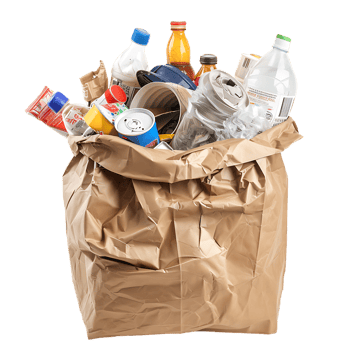Package for rubbish household supplies for waste throw isolated on transparent background png