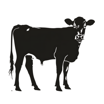 Cow silhouette Arabian pattern set against transparent background png