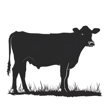 Cow silhouette Arabian pattern set against transparent background png