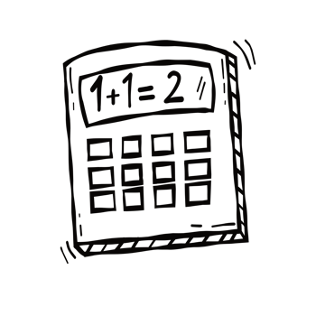 Hand draw doddle calculator transparent png