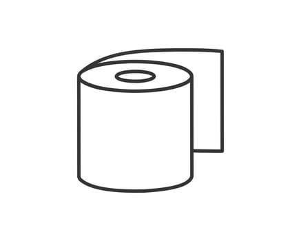 Toilet paper roll or tube icon design, template for wc. Bathroom hygiene icons, kitchen cleaning towel. Blank soft scroll product. vector