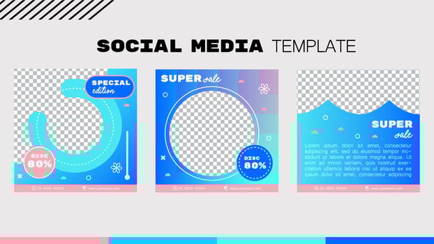 Social media post banner element sale promotion advertising. illustration . Modern and bright color design style. vector