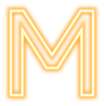 Neon Alphabet Letter M png