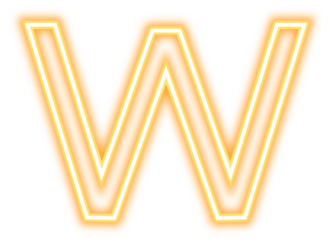 Neon Alphabet Letter W png