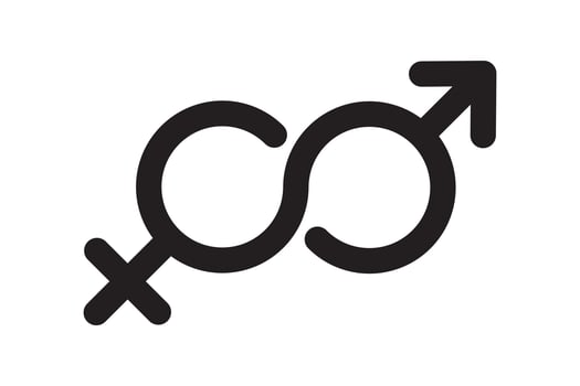 Gender Symbol related glyph icon. Isolated on white background. illustration. vector