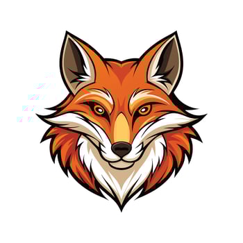 Colorful Fox Head Illustration Design Art vector